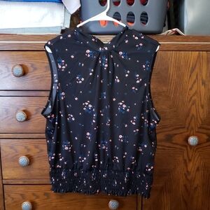 Ripe Black Floral Sleeveless Blouse
